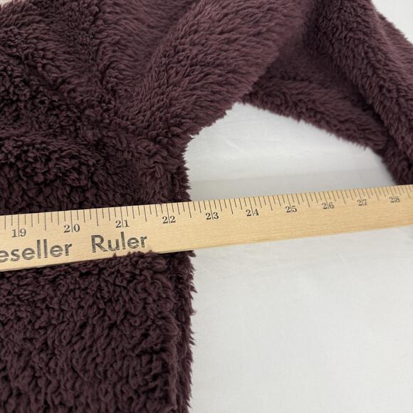 Nike Jacket Womens Medium Burgundy White Sherpa Fleece Bomber Full Zip Varsity - Picture 7 of 8